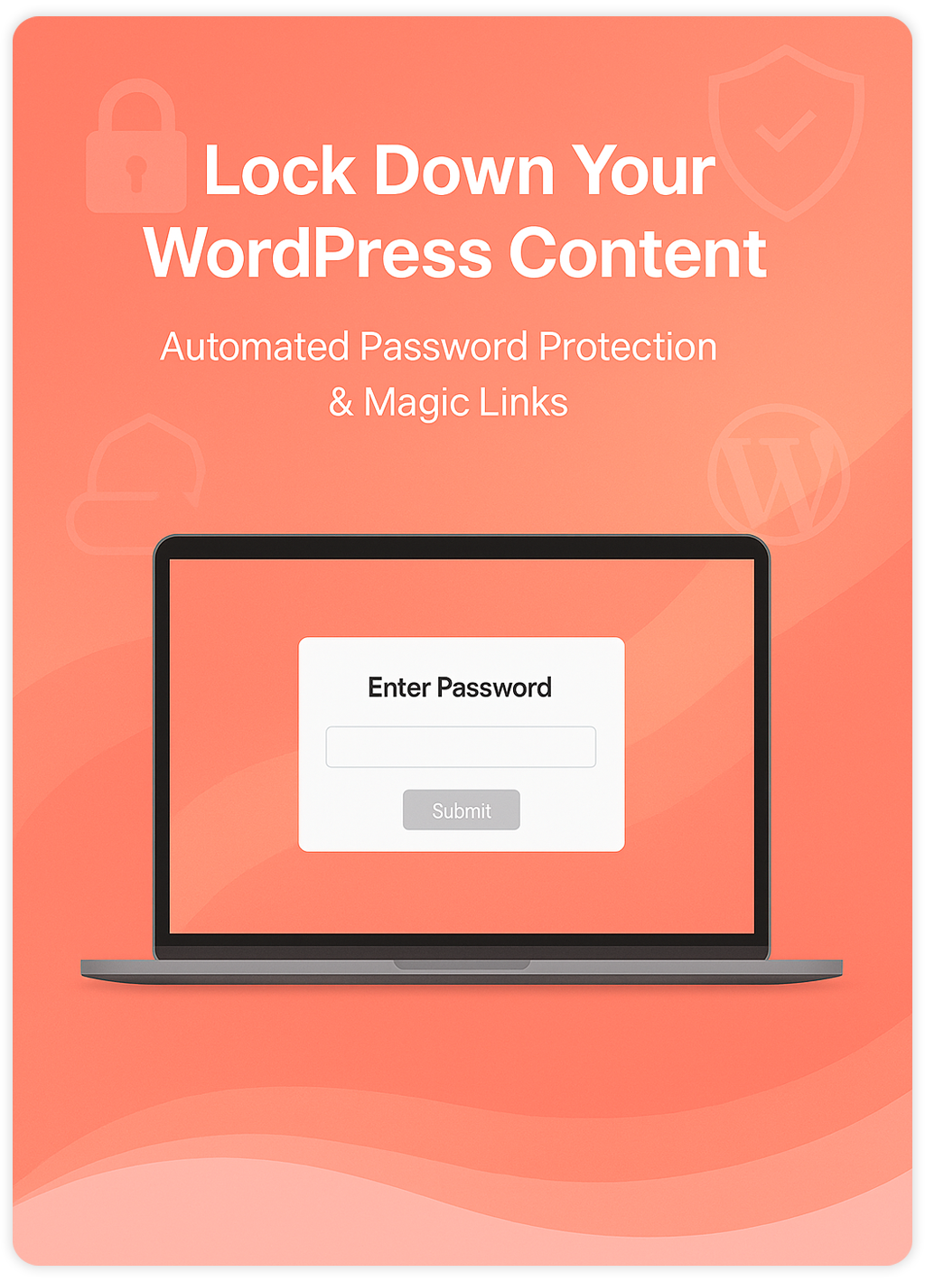 Protect your WordPress content effortlessly with WP Secure Flow – featuring automated password protection and magic link access.